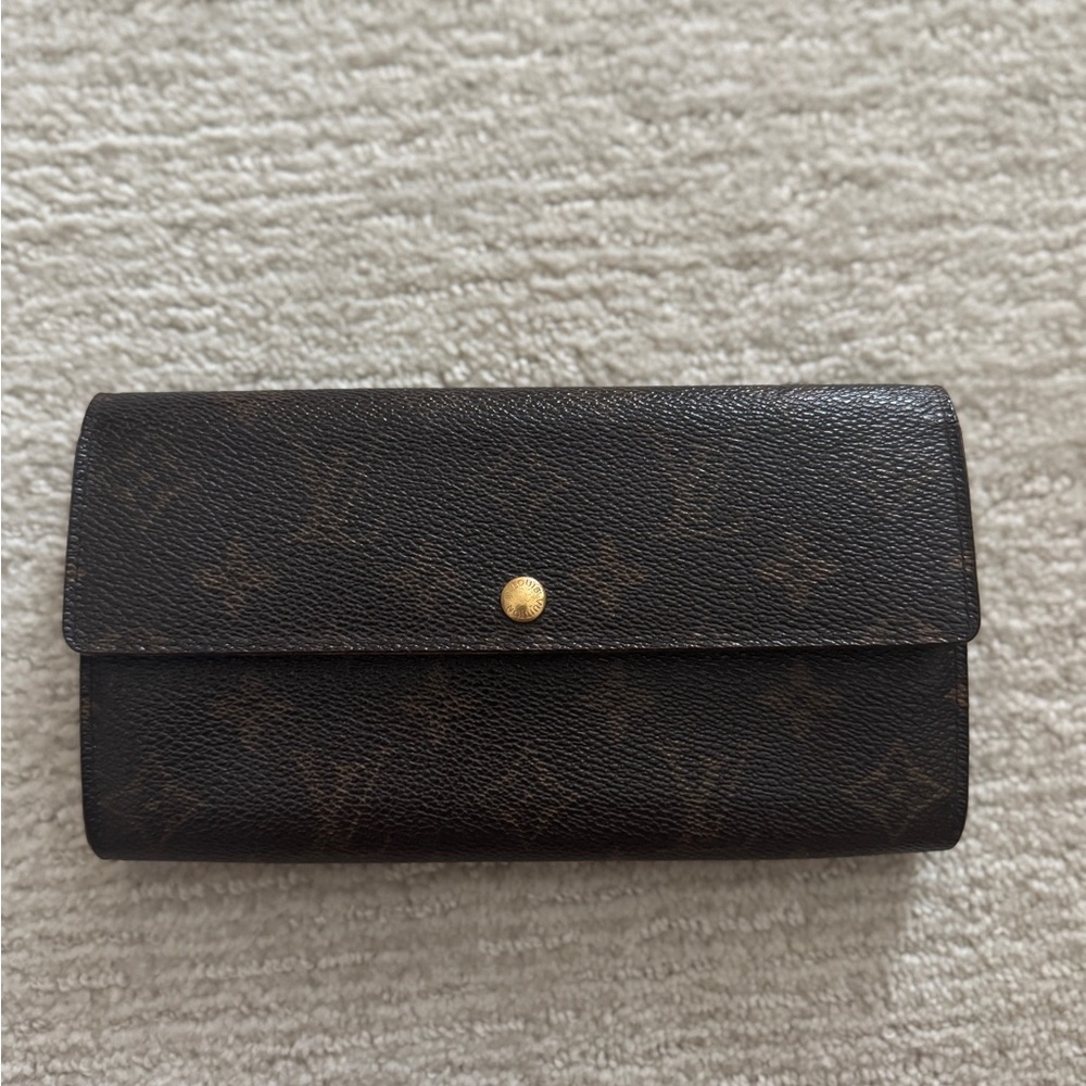 Louis Vuitton Sarah Wallet Monogram Canvas Long Flap Wallet Vintage